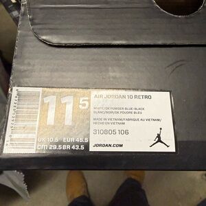 Jordan Air 10 Retro White and Blue Athletic Shoes